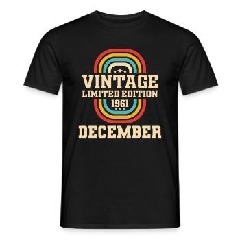 62. Geburtstag Dezember Jahrgang 1961 Vintage - Männer T-Shirt - Schwarz - Vorne - AI Model Male 178 light (178cm)
