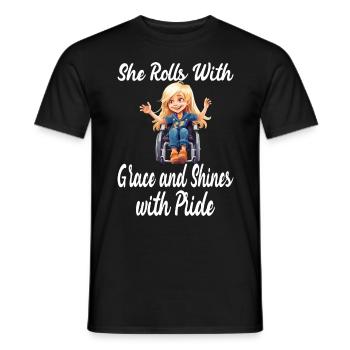 She Rolls With Grace and Shines With Pride - Männer T-Shirt - Schwarz - Vorne - AI Model Male 178 light (178cm)