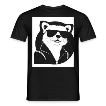 Ferret Wearing Sunglasses Cool Ferrets - Men's T-Shirt - black - Front - AI Model Male 178 light (178cm)