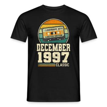 26. Geburtstag Dezember Jahrgang 1997 Vintage - Männer T-Shirt - Schwarz - Vorne - AI Model Male 178 light (178cm)