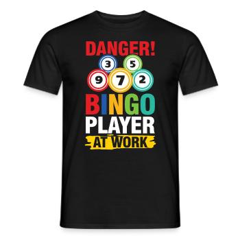 Bingo Player At Work für einen Bingo Spieler - Männer T-Shirt - Schwarz - Vorne - AI Model Male 178 light (178cm)