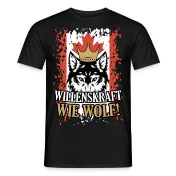 Willenskraft wie Wolf - Survival Design - Männer T-Shirt - Schwarz - Vorne - AI Model Male 178 light (178cm)