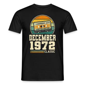 51. Geburtstag Dezember Jahrgang 1972 Vintage - Männer T-Shirt - Schwarz - Vorne - AI Model Male 178 light (178cm)