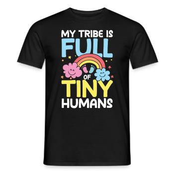 My Tribe Is Full Of Tiny Humans - Männer T-Shirt - Schwarz - Vorne - AI Model Male 178 light (178cm)