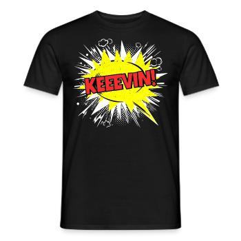 Kevin Name Funny Speech Bubble Keeevin! - Men's T-Shirt - black - Front - AI Model Male 178 light (178cm)