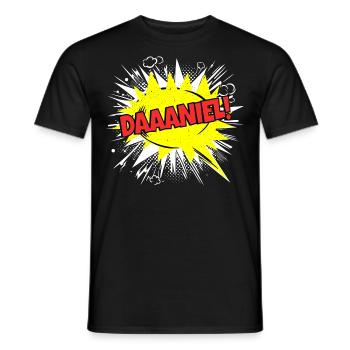Danie Name Lustige Sprechblase Daaaniel! - Männer T-Shirt - Schwarz - Vorne - AI Model Male 178 light (178cm)