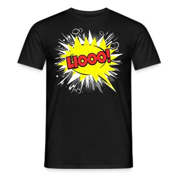 Lio Name Funny Speech Bubble Liooo! - Men's T-Shirt - black - Front - AI Model Male 178 light (178cm)