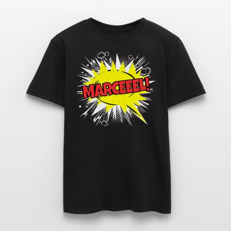 Marcel Name Funny Speech Bubble Marceeel! Men's T-Shirt