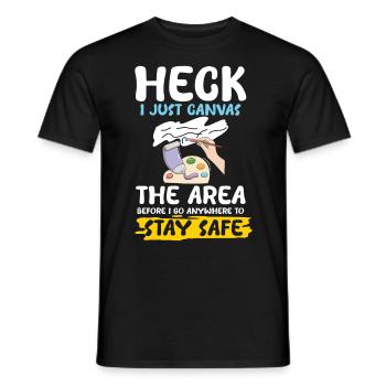 I Just Canvas The Area - Männer T-Shirt - Schwarz - Vorne - AI Model Male 178 light (178cm)
