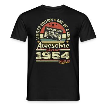 Jahrgang 1954 Original Retro Jubiläumsgeschenk - Männer T-Shirt - Schwarz - Vorne - AI Model Male 178 light (178cm)