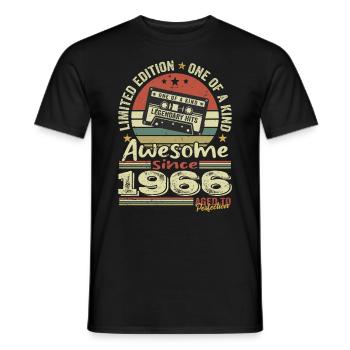 Jahrgang 1966 Original Retro Jubiläumsgeschenk - Männer T-Shirt - Schwarz - Vorne - AI Model Male 178 light (178cm)