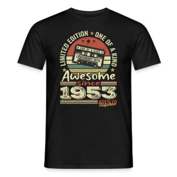Jahrgang 1953 Original Retro Jubiläumsgeschenk - Männer T-Shirt - Schwarz - Vorne - AI Model Male 178 light (178cm)