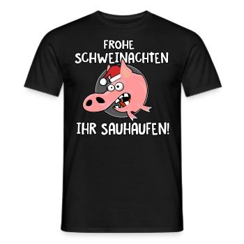 Frohe Schweinachten - Männer T-Shirt - Schwarz - Vorne - AI Model Male 178 light (178cm)