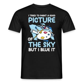 Good Picture Of The Sky But I Blue It - Männer T-Shirt - Schwarz - Vorne - AI Model Male 178 light (178cm)