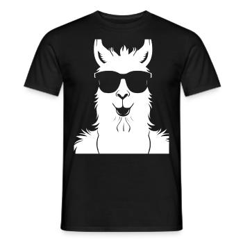Lustiges Alpaka mit Sonnenbrille Coole Alpakas - Männer T-Shirt - Schwarz - Vorne - AI Model Male 178 light (178cm)