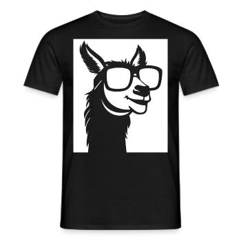 Funny Alpaca Wearing Sunglasses Cool Alpacas - Men's T-Shirt - black - Front - AI Model Male 178 light (178cm)