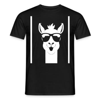 Funny Llama Wearing Sunglasses Cool Llamas - Men's T-Shirt - black - Front - AI Model Male 178 light (178cm)