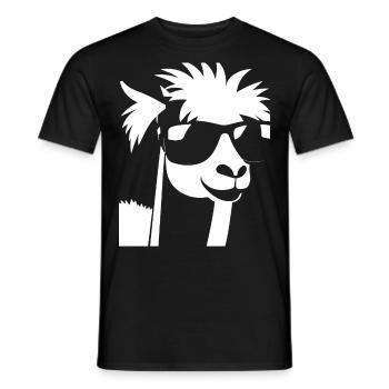 Funny Llama Wearing Sunglasses Cool Llamas - Men's T-Shirt - black - Front - AI Model Male 178 light (178cm)