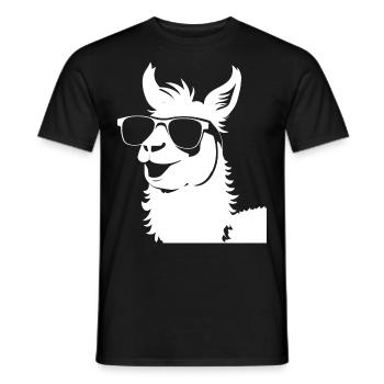 Lama drôle portant des lunettes de soleil Lamas cool - T-shirt homme - noir - Devant - AI Model Male 178 light (178cm)