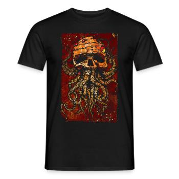 Skull with tentacles - Men's T-Shirt - black - Front - AI Model Male 178 light (178cm)