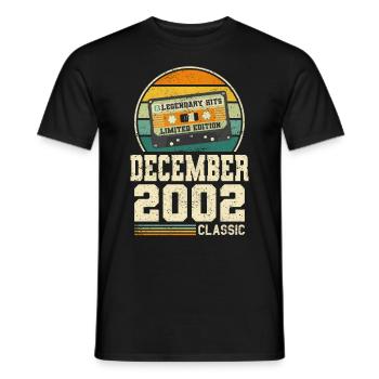 21. Geburtstag Dezember Jahrgang 2002 Vintage - Männer T-Shirt - Schwarz - Vorne - AI Model Male 178 light (178cm)