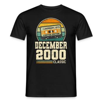 23. Geburtstag Dezember Jahrgang 2000 Vintage - Männer T-Shirt - Schwarz - Vorne - AI Model Male 178 light (178cm)