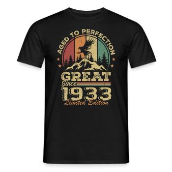 Jahrgang 1933 Geburtstag - 1933 Retro Geschenkidee - Männer T-Shirt - Schwarz - Vorne - AI Model Male 178 light (178cm)