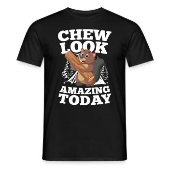 Team Beaver für einen Biberliebhaber und - Männer T-Shirt - Schwarz - Vorne - AI Model Male 178 light (178cm)