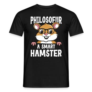 Philosofur a Smart Hamster - Männer T-Shirt - Schwarz - Vorne - AI Model Male 178 light (178cm)