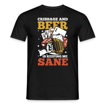 Cribbage And Beer Is Keeping Me Sane - Männer T-Shirt - Schwarz - Vorne - AI Model Male 178 light (178cm)
