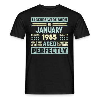 39th Birthday January Vintage 1985 Gift Idea - Men's T-Shirt - black - Front - AI Model Male 178 light (178cm)