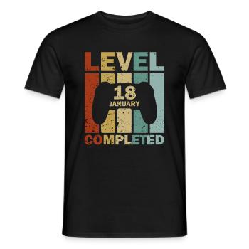 18e anniversaire janvier Vintage 2006 idée cadeau - T-shirt homme - noir - Devant - AI Model Male 178 light (178cm)