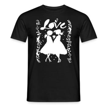 Liebesgrafik für Frauen mit Liebe - Männer T-Shirt - Schwarz - Vorne - AI Model Male 178 light (178cm)