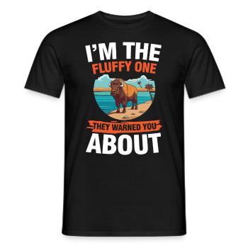 He Has Leather Skin für einen Bison-Fan oder - Männer T-Shirt - Schwarz - Vorne - AI Model Male 178 light (178cm)
