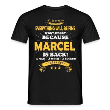 Tout ira bien Marcel est de retour - T-shirt homme - noir - Devant - AI Model Male 178 light (178cm)