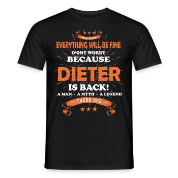 Tout ira bien Dieter est de retour - T-shirt homme - noir - Devant - AI Model Male 178 light (178cm)