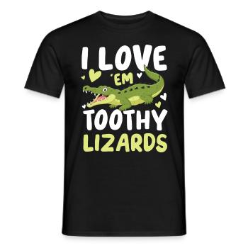 I Love Toothy Lizards Krokodil Alligator für - Männer T-Shirt - Schwarz - Vorne - AI Model Male 178 light (178cm)