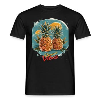 Ananas-Sonnenbrille Obst Retro-Stil für - Männer T-Shirt - Schwarz - Vorne - AI Model Male 178 light (178cm)