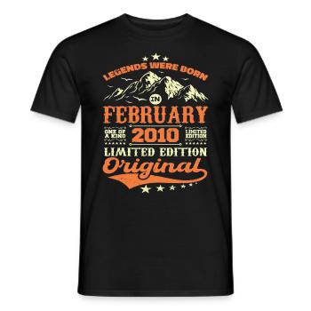 Geschenk zum 14. Geburtstag geboren im Februar 2010 - Männer T-Shirt - Schwarz - Vorne - AI Model Male 178 light (178cm)