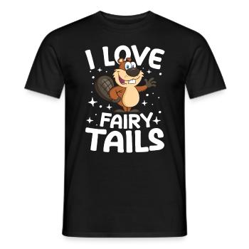 I Love Fairy Tails Biber - Männer T-Shirt - Schwarz - Vorne - AI Model Male 178 light (178cm)
