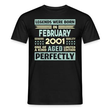 23. Geburtstag FEBRUAR Jahrgang 2001 Geschenkidee - Männer T-Shirt - Schwarz - Vorne - AI Model Male 178 light (178cm)