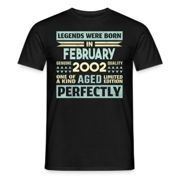 22. Geburtstag FEBRUAR Jahrgang 2002 Geschenkidee - Männer T-Shirt - Schwarz - Vorne - AI Model Male 178 light (178cm)