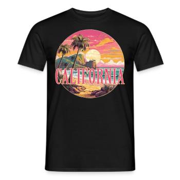 Kalifornien California Strand beach Urlaub holiday - Männer T-Shirt - Schwarz - Vorne - AI Model Male 178 light (178cm)