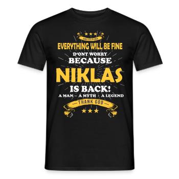 Everything will be fine Niklas Is back - Men's T-Shirt - black - Front - AI Model Male 178 light (178cm)