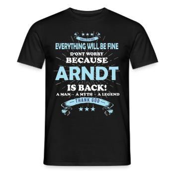 Tout ira bien Arndt est de retour - T-shirt homme - noir - Devant - AI Model Male 178 light (178cm)