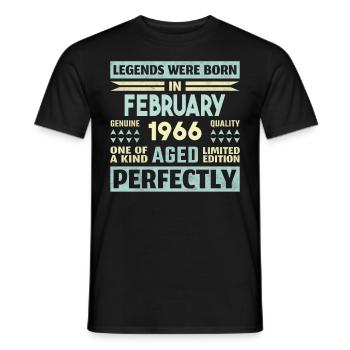 58ème anniversaire FÉVRIER Vintage 1966 Idée cadeau - T-shirt homme - noir - Devant - AI Model Male 178 light (178cm)