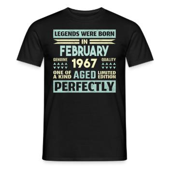 57. Geburtstag FEBRUAR Jahrgang 1967 Geschenkidee - Männer T-Shirt - Schwarz - Vorne - AI Model Male 178 light (178cm)