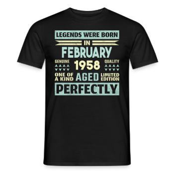 66. Geburtstag FEBRUAR Jahrgang 1958 Geschenkidee - Männer T-Shirt - Schwarz - Vorne - AI Model Male 178 light (178cm)