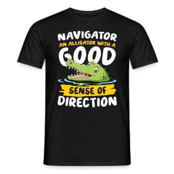 Navigator Alligator Good Sense Of Direction - Männer T-Shirt - Schwarz - Vorne - AI Model Male 178 light (178cm)