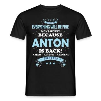 Tout ira bien Anton est de retour - T-shirt homme - noir - Devant - AI Model Male 178 light (178cm)